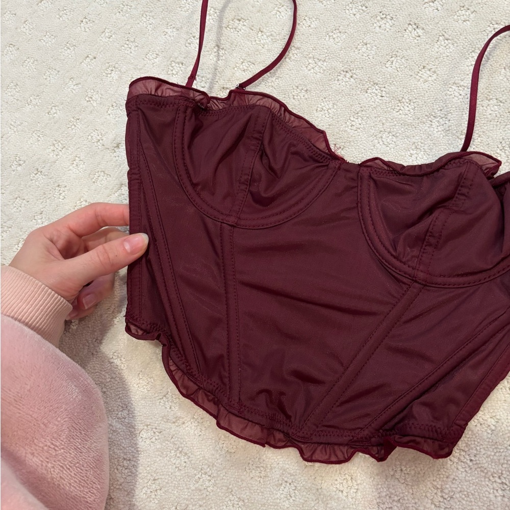 Urban Outfitters Burgundy Corset Top